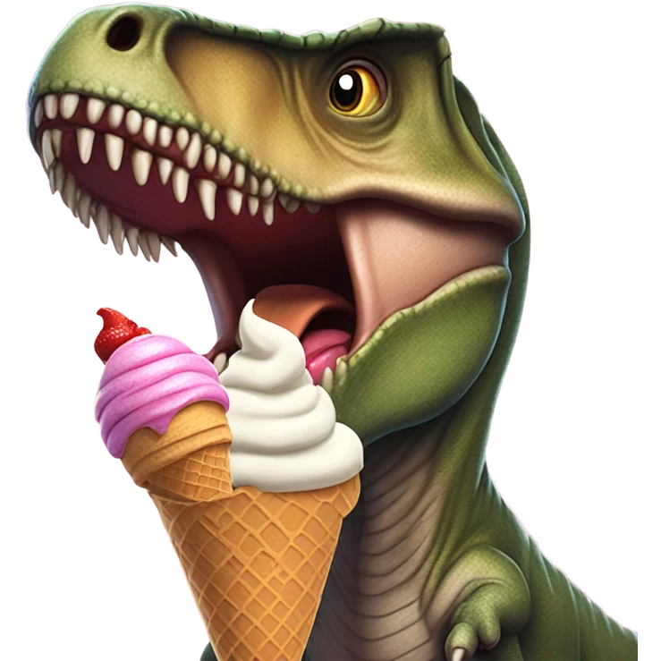 T. rex eating ice cream emoji