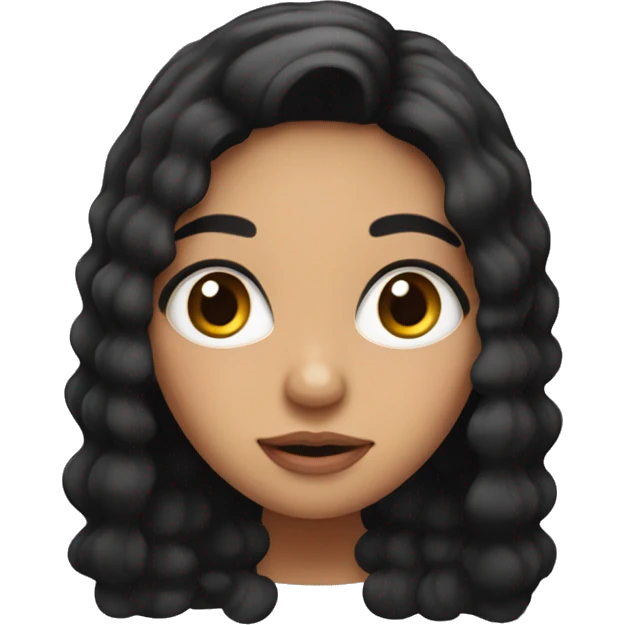 Cute hispanic woman with big eyes and black hair emoji