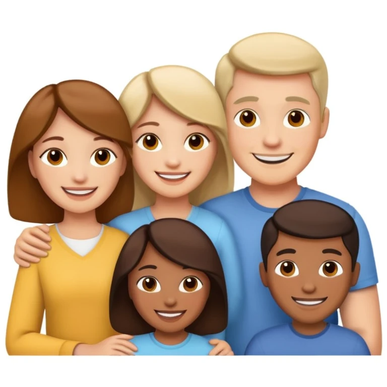 family posing for photo emoji
