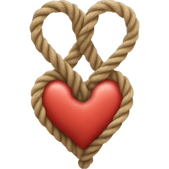 two tied hearts from rope emoji