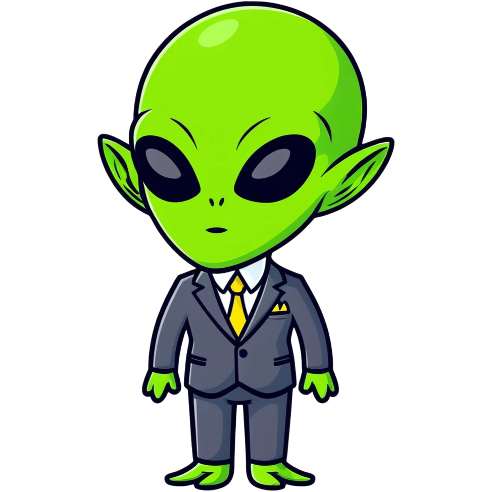 alien in a suit emoji