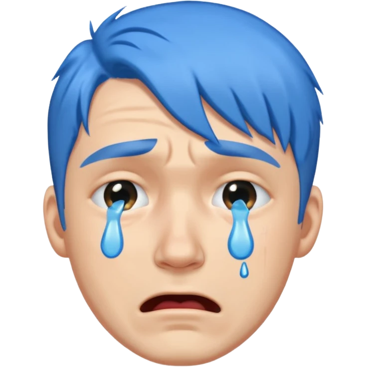 man crying with blue hair emoji