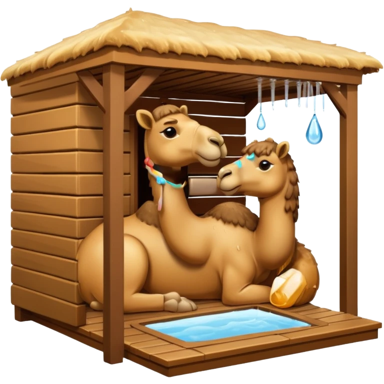 Camel in sauna hot emoji