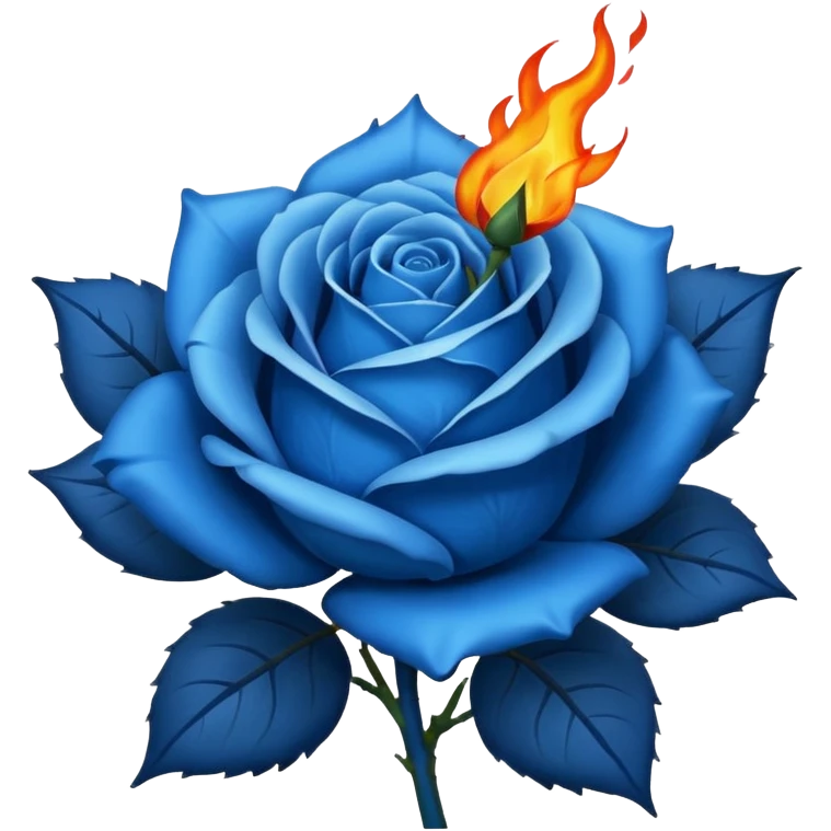 Blue rose in flame emoji