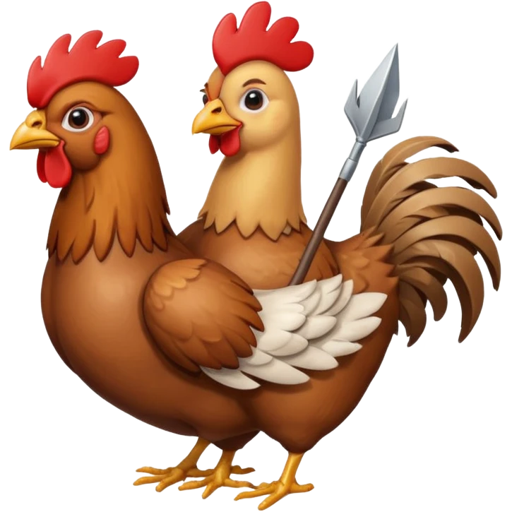 Heart arrow with chicken jockey emoji