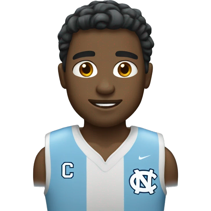 White male wearing North Carolina Tar Heels emoji