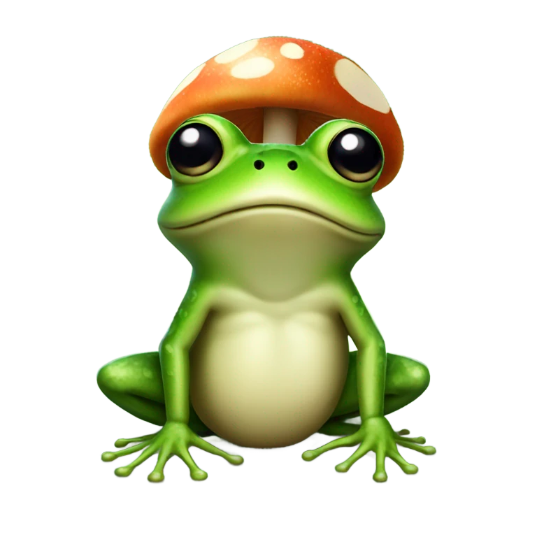Frog with a mushroom  emoji