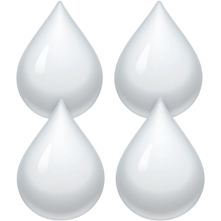 3 white paint drops emoji