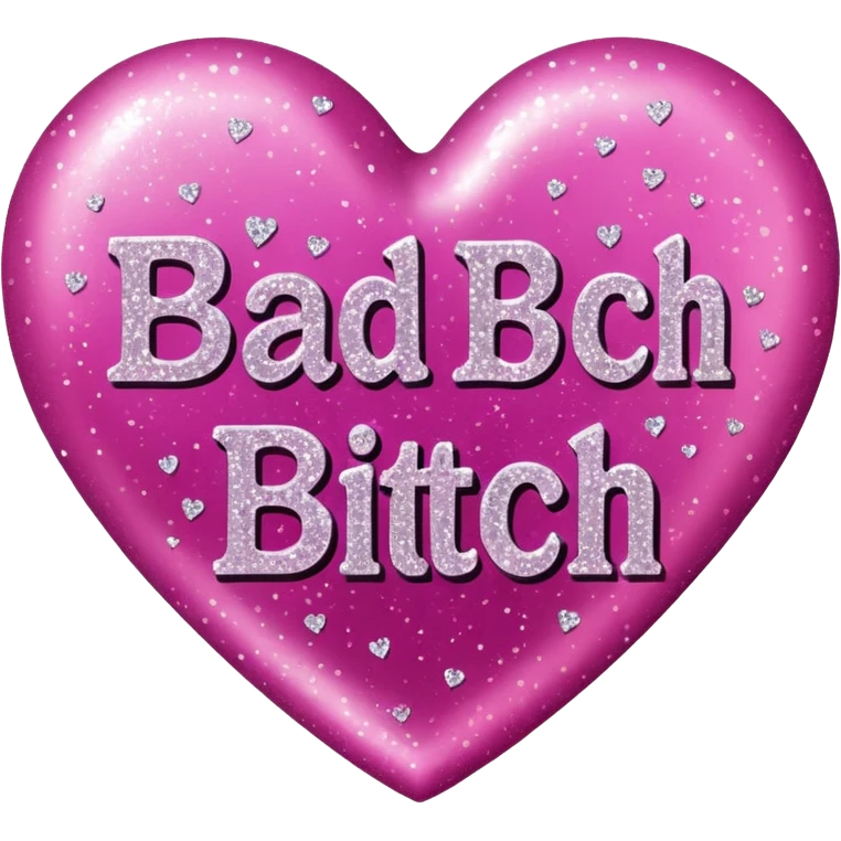 Bad bitch words written inside heart emoji