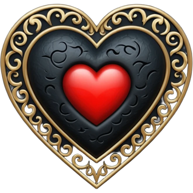 Black heart creative goth emoji