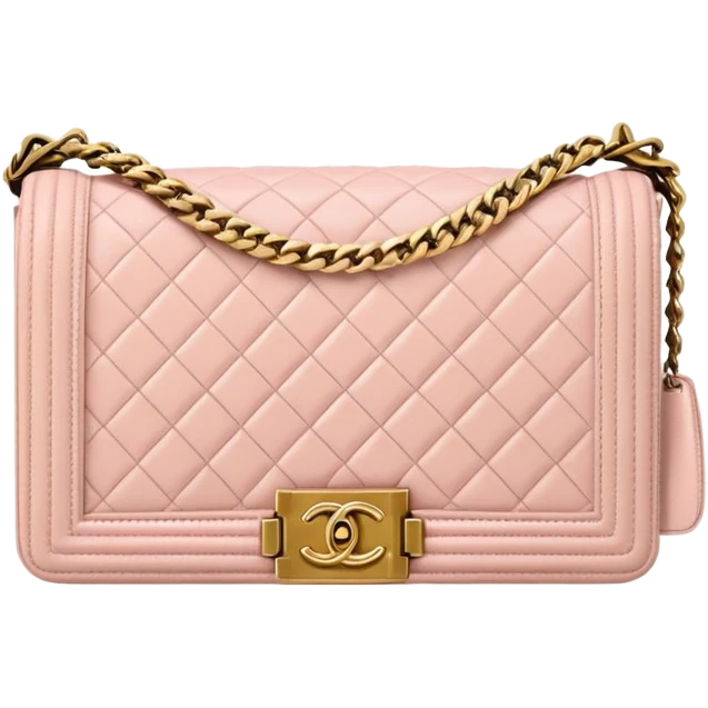 chanel le boy light pink gold hardware emoji