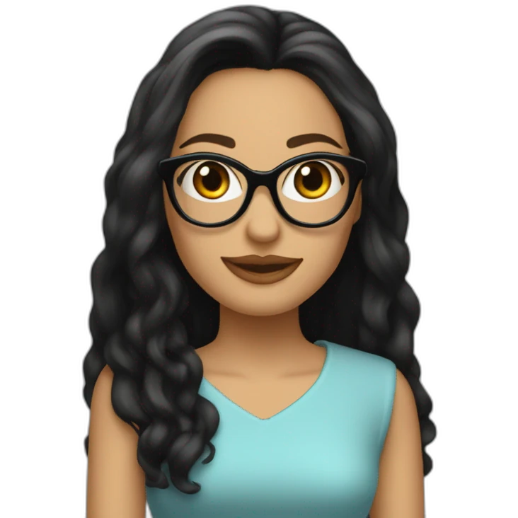 angelina golie avec les lunettes avec des long cheveux noirs emoji