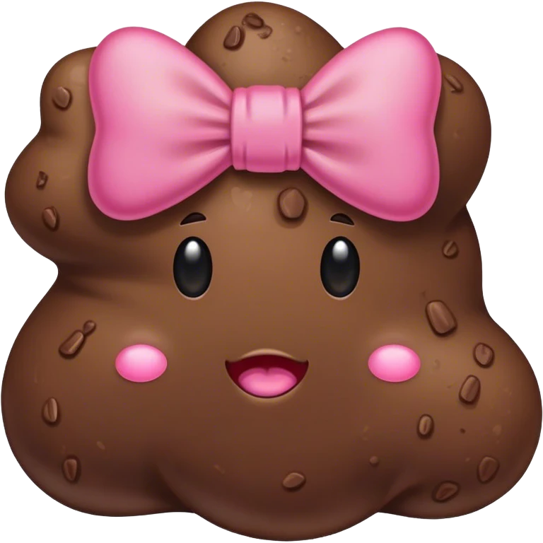 A poop with a pink bow  emoji