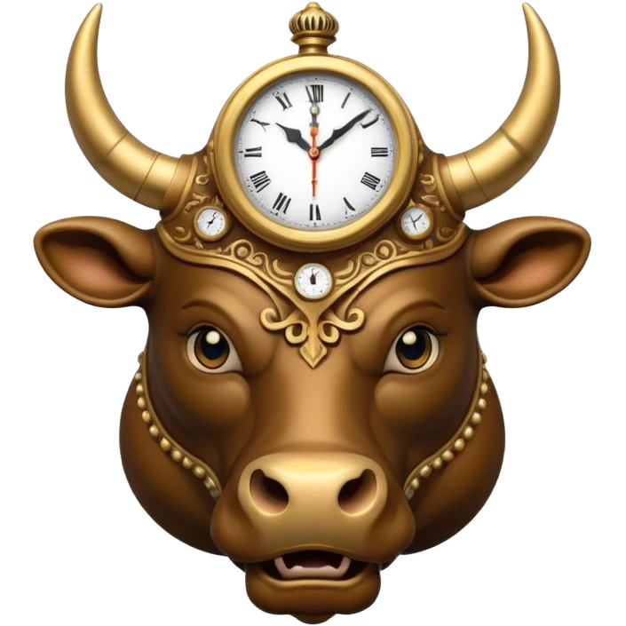 bull With clock on head emoji