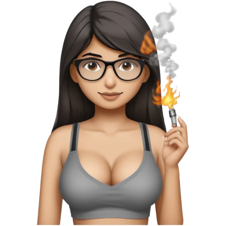 Mia Khalifa  avec des gros bzez et un gros décolleté  et un paf dans la bouche emoji