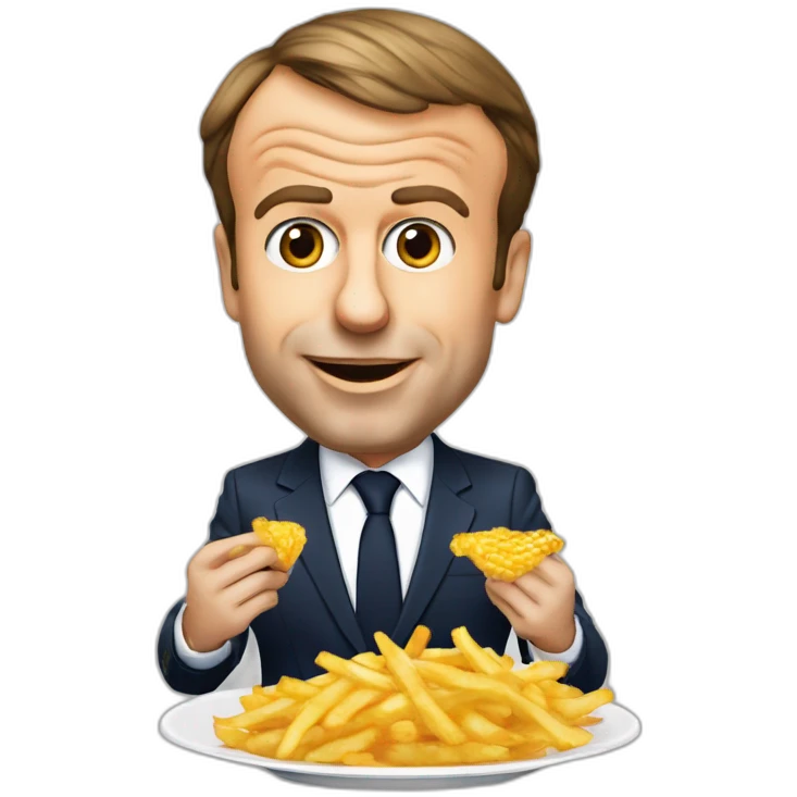 emmanuel macron qui mange des frites emoji