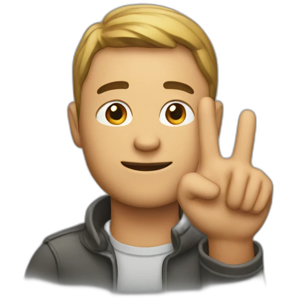 Man with his hand up emoji