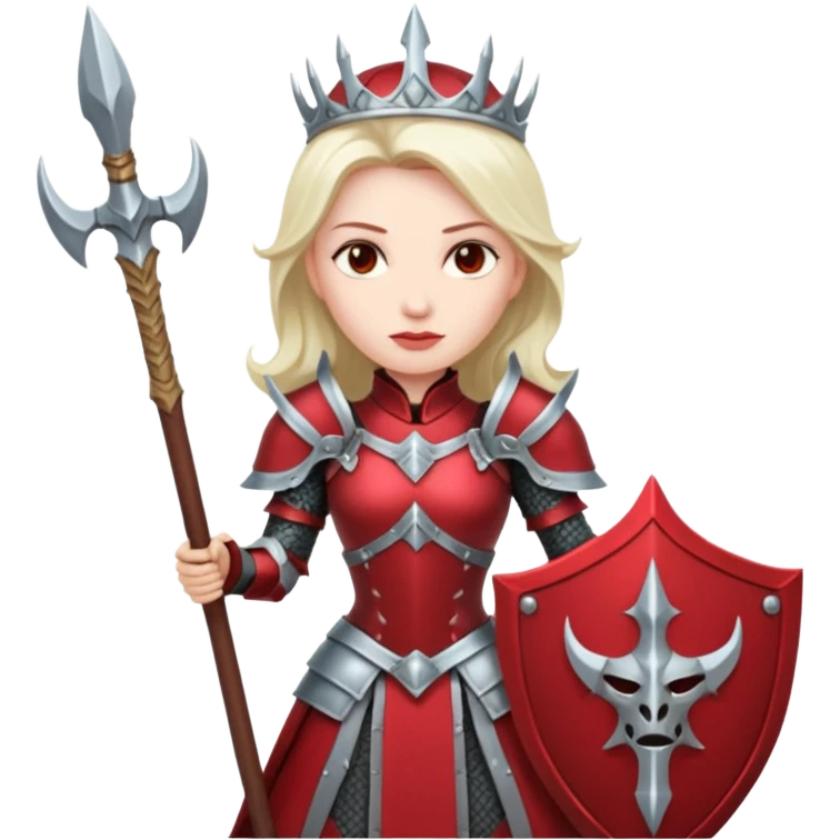 War Queen + crimson armor + halberd emoji