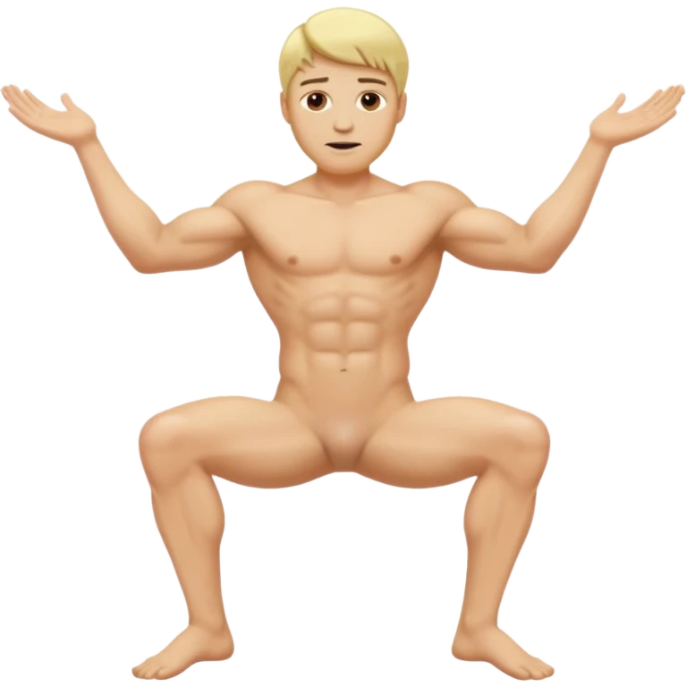 Naked blonde man with legs spread emoji