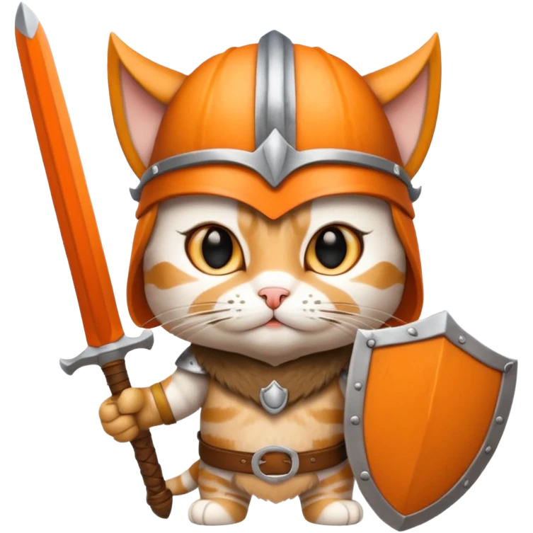 cat with viking helmet and sword emoji