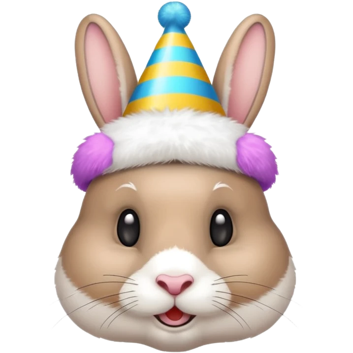 rabbit wearing party hat emoji