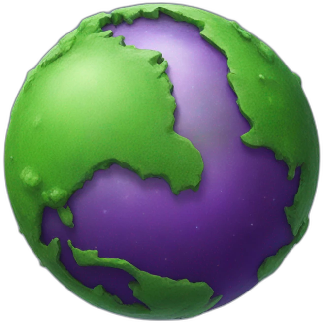 green planet with purple rings emoji