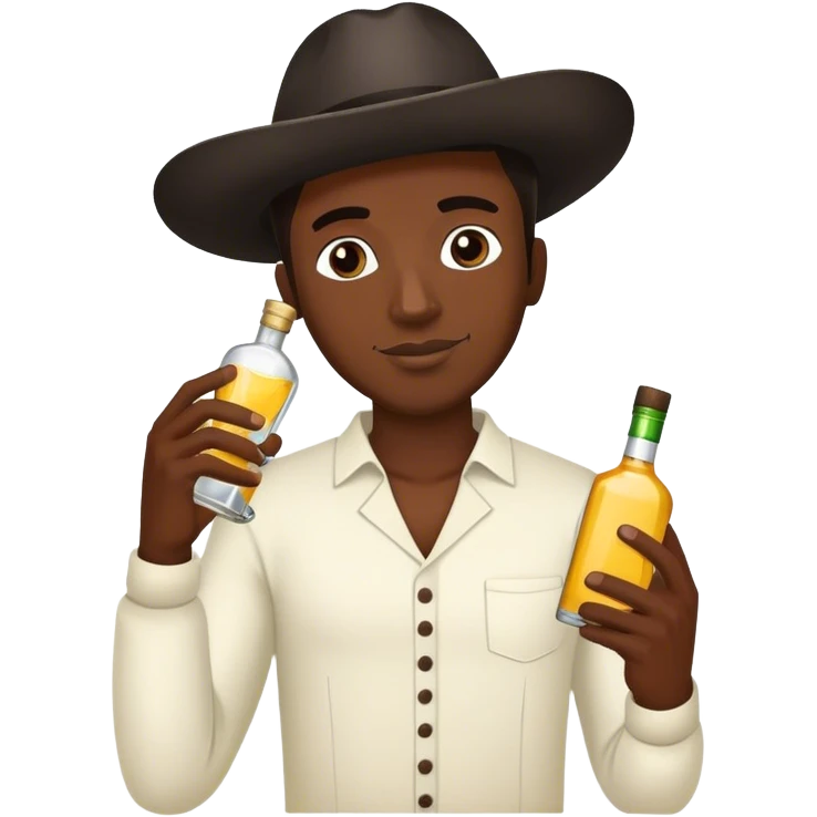 black guy holding tequila  emoji