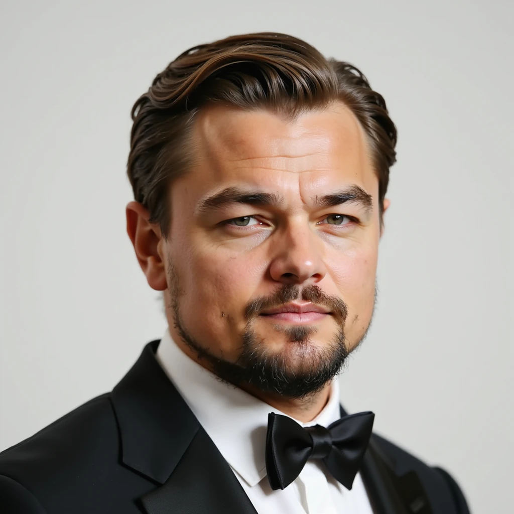 portrait of Leonardo DiCaprio, realistic, detailed, neutral background emoji