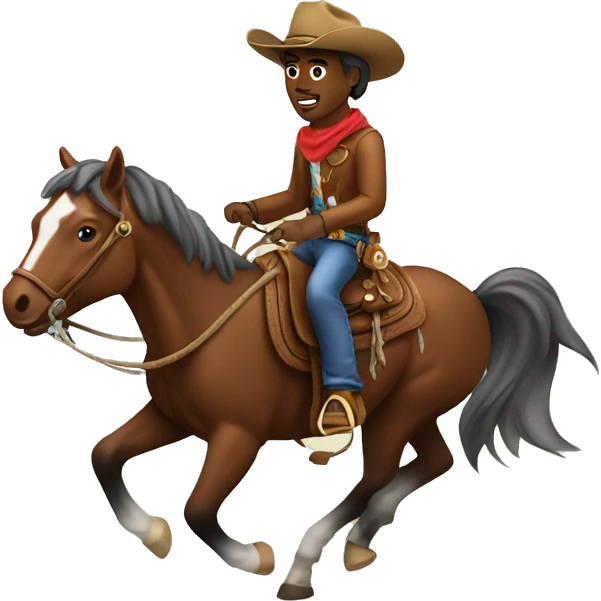 Cowboy riding horse emoji