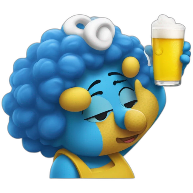marge simpson avec une biére emoji