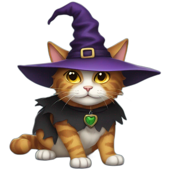 cat with witch hat emoji