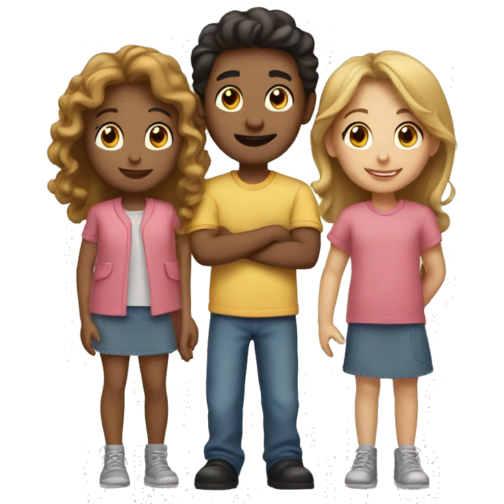 Family of 3 girls 4 boys  emoji