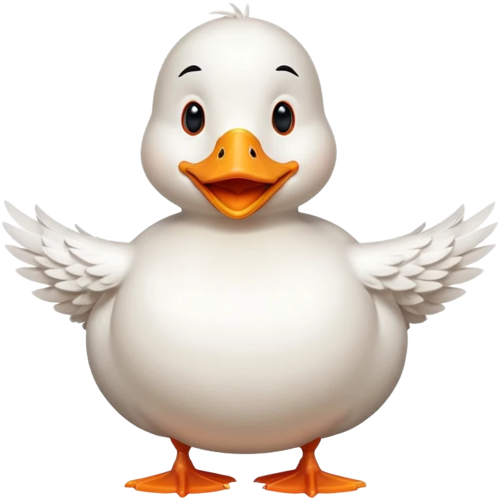 smiling duck with a chubby belly emoji