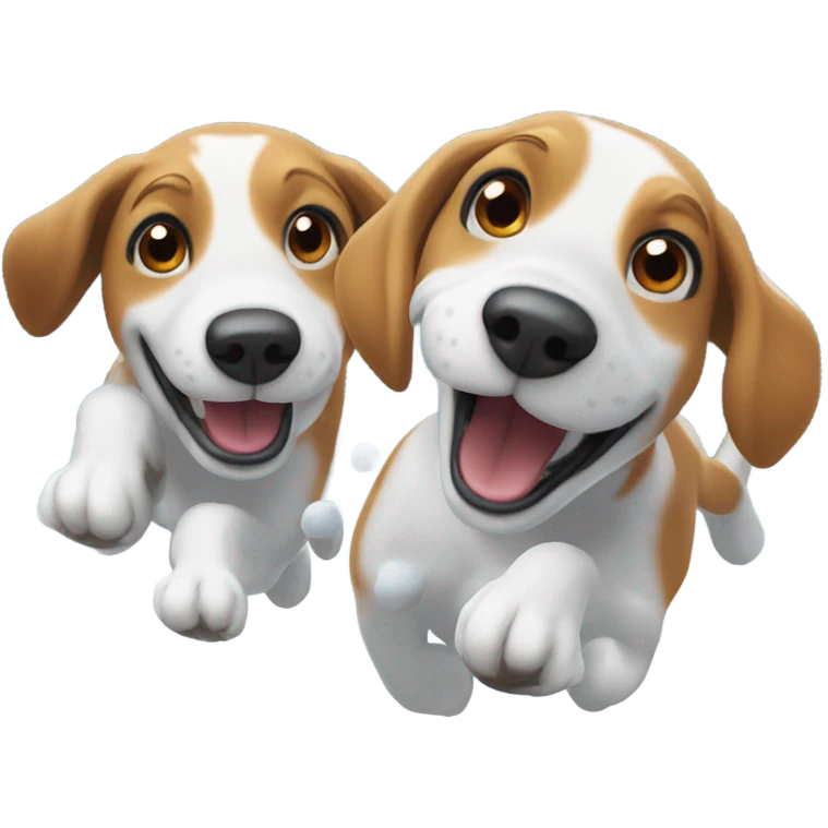 Beagle snowball fight emoji