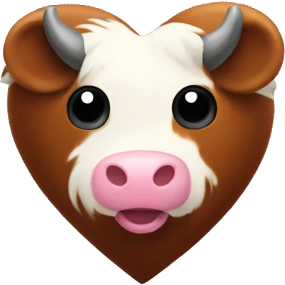 Cowhide fuzzy heart  emoji