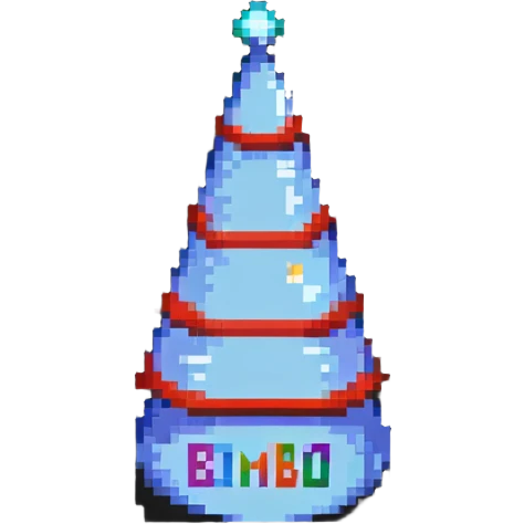 pixel art style dunce cap with 'Bimbo' text emoji