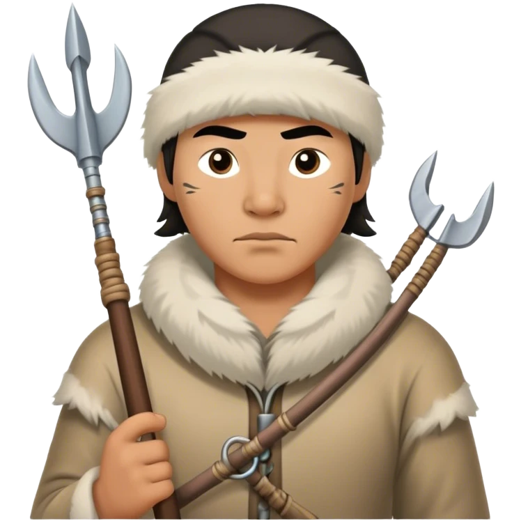 Inuit hunter photorealistic with harpoon emoji