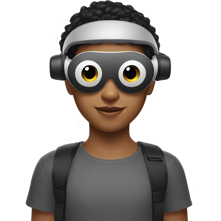 Lightskin teenager with oculus quest 2 emoji