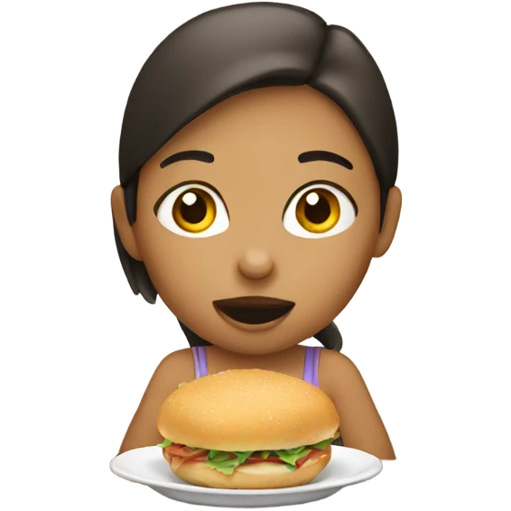 girl eating emoji