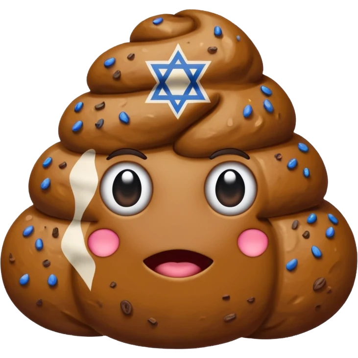 Israel flag centar in poop emoji emoji