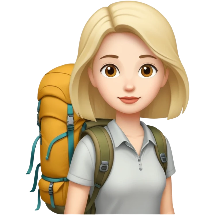 woman with hiking backpack emoji
