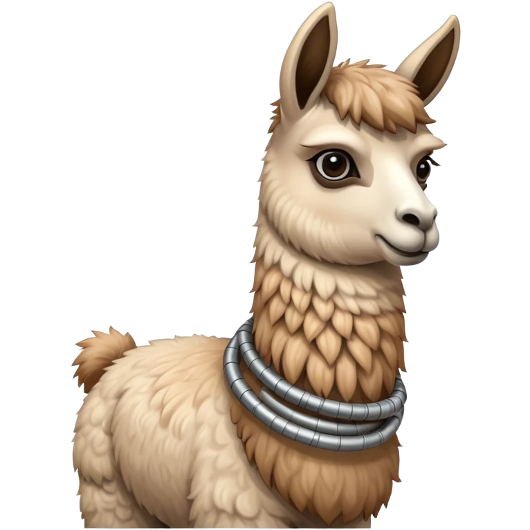 llama with a steel resilient coil around the neck emoji