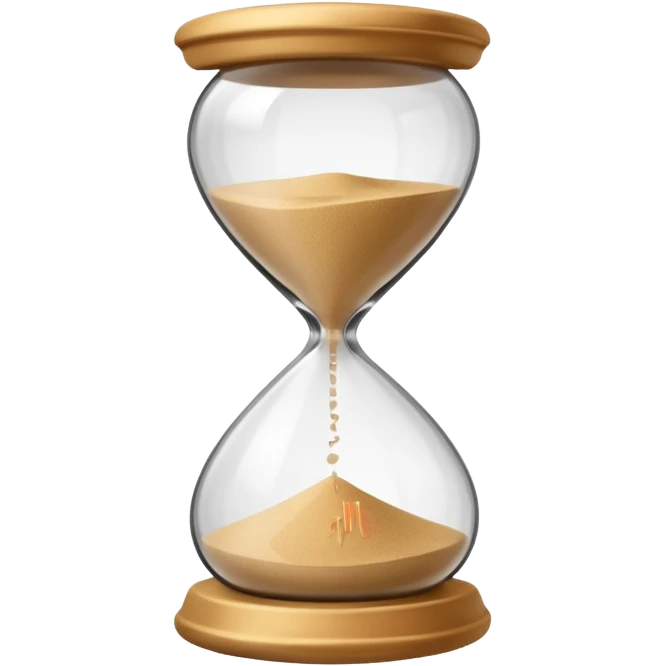 hourglass with only a little sand left, simple and easy to read, representing short term emoji