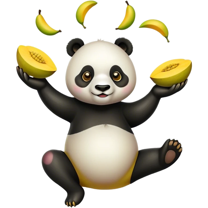 panda juggling mangos emoji