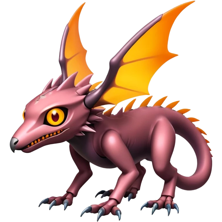  exotic futuristic warm-colored modern cyber-Fakémon-Digimon-Trico-creature emoji