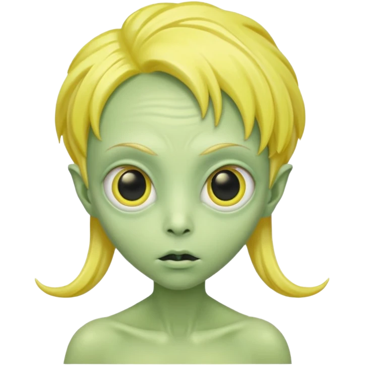 alien with yellow hair emoji