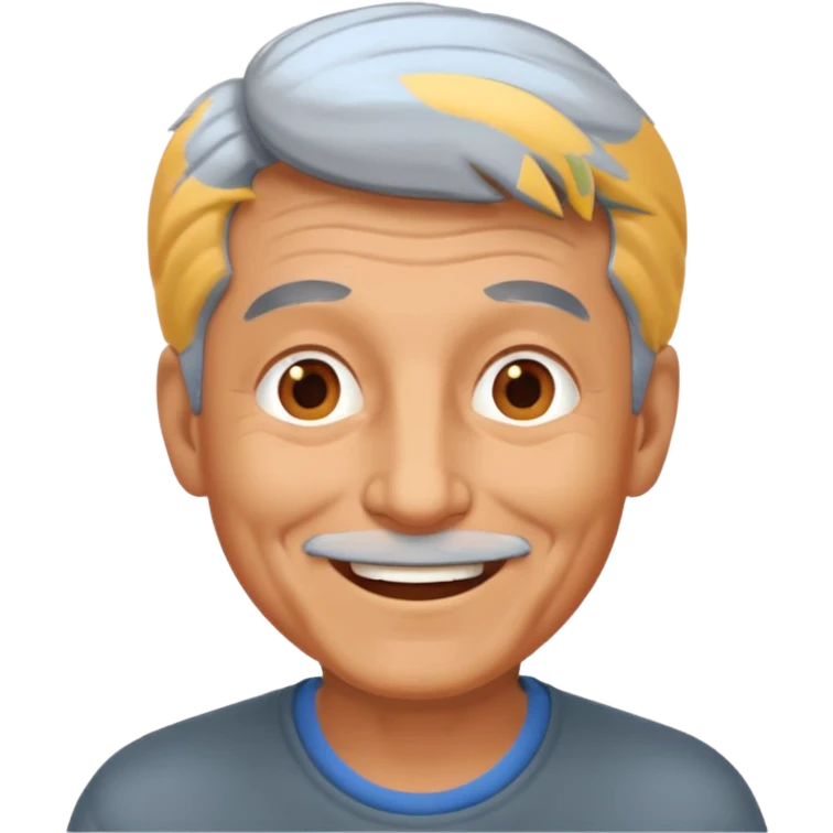 smiling older man portrait emoji