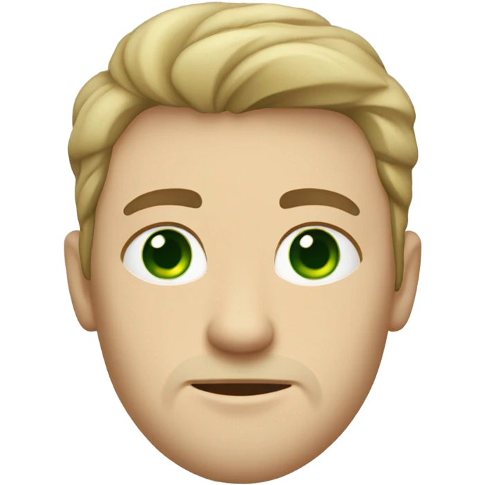 light skinned Caucasian male, green eyes, unshaven emoji
