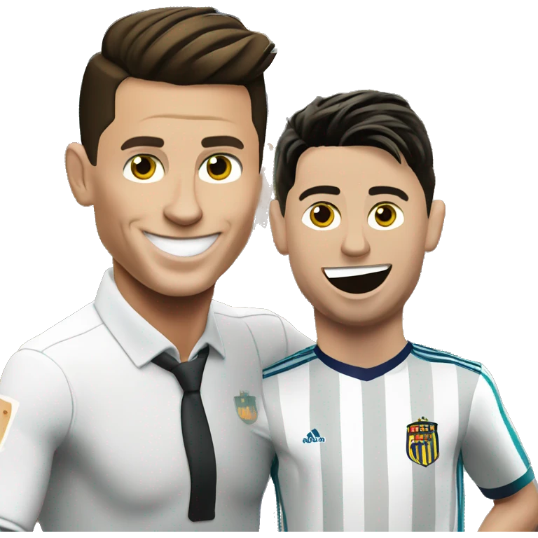 cristiano Ronaldo bailando con leonel Messi emoji
