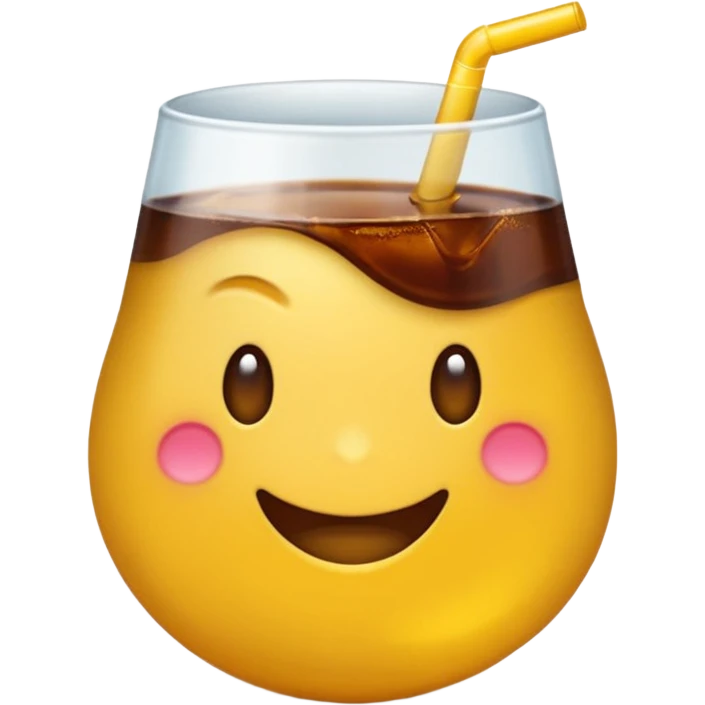 Um emoji dos amarelos mesmo com cara apaixonada, com cola despejada na cara emoji